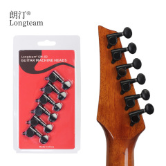 Black and Silver Electric Guitar Tuning Machine All-Metal Guitar Strings Universal Ukulele Tuning Machine Set of 6 Accessory