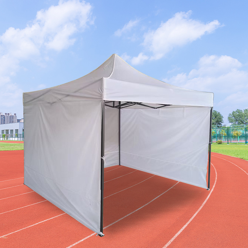 Carpa publicitaria Black King Kong de 3x3 m Carpa de exhibición blanca a prueba de viento de tres lados Puesto de campamento Carpa plegable