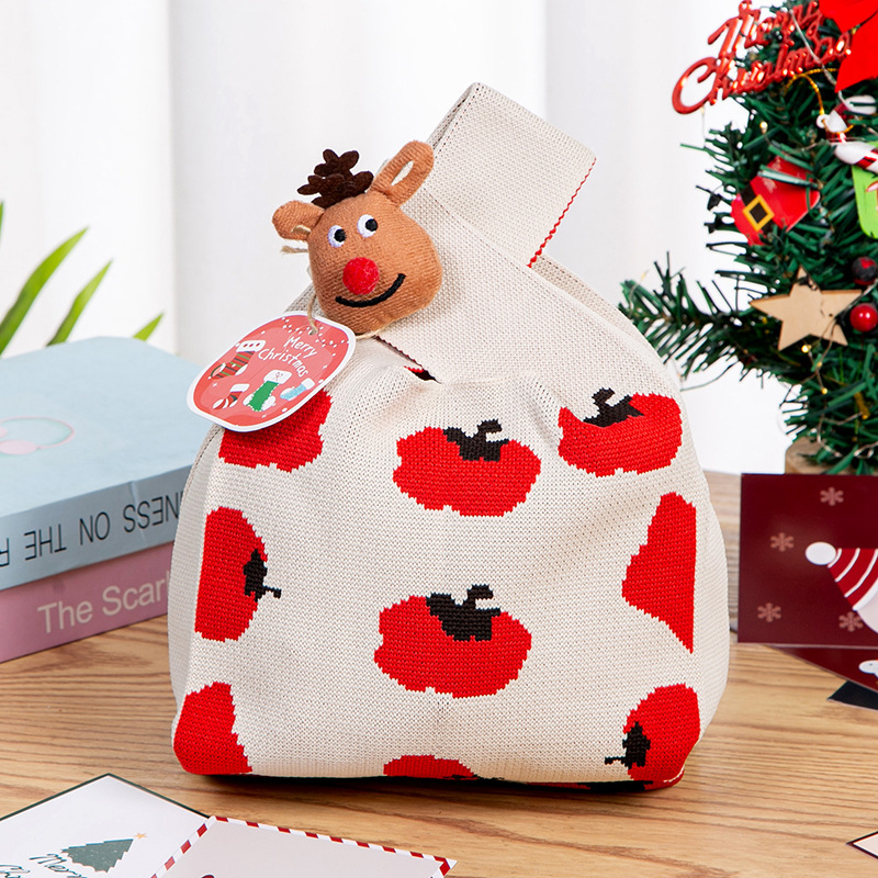 Christmas gift bags, apple bags, Christmas handbags, gift bags, candy bags, Christmas Eve children's gifts, knitted bags undefined