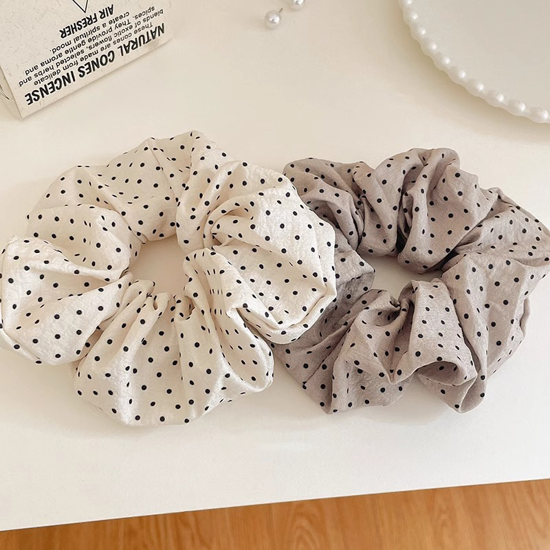 Cream coreana punto de ondulación intestino grueso cabeza cuerda de cabello para mujeres 2025 nueva cuerda de cabello de pellizco correa de cabello alta tocado de cola de caballo