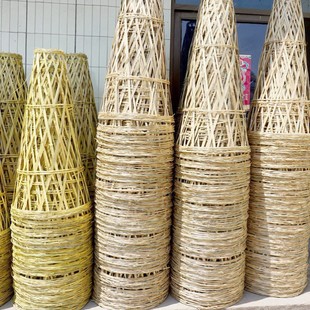 Opening Bamboo Woven Shelf Flower Stand Door Insert Bracket Bamboo Basket Flower Shop Opening Red and White Event Flower Stand Bamboo Woven Flower Basket Flower