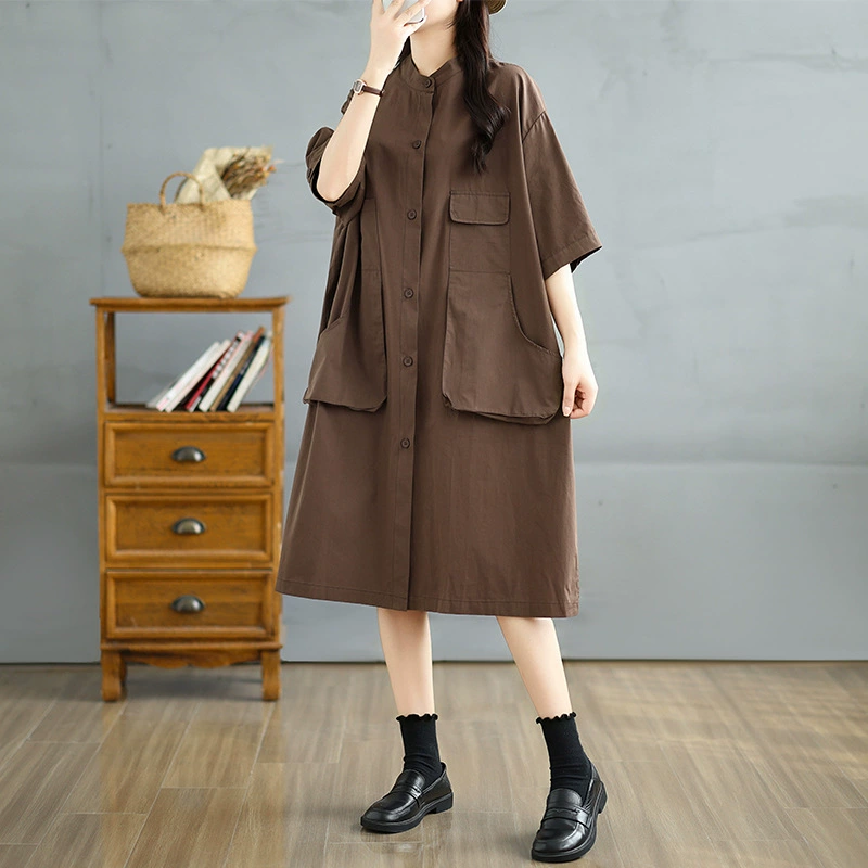 Summer solid dress, cardigan, 2025 years, plus size