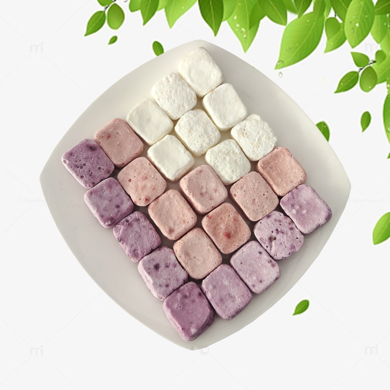 Freeze Dried Yogurt Block Wholesale Fruit Yogurt Crisp Blueberry Strawberry Yellow Peach Fruit Multi Flavor Fruit Grain Yogurt Block