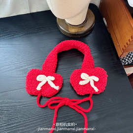 圣诞节苹安夜可爱毛绒苹果耳罩女冬季2025新款保暖学生护耳朵捂子