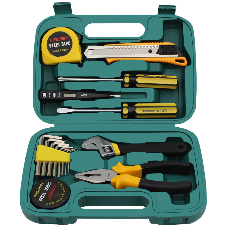 瑞德 五金工具箱套装家用日常维修组合 家庭车载17件套礼品工具箱