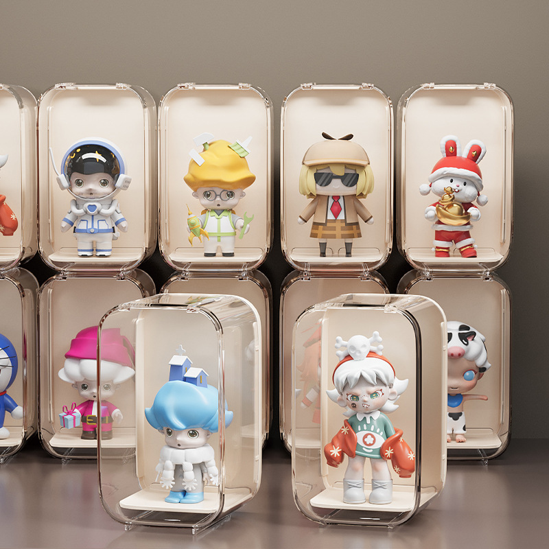 Blind Box Storage Display Shelf Desktop Pop Mart Display Cabinet Transparent Dustproof Acrylic Figure Collectible Display Box