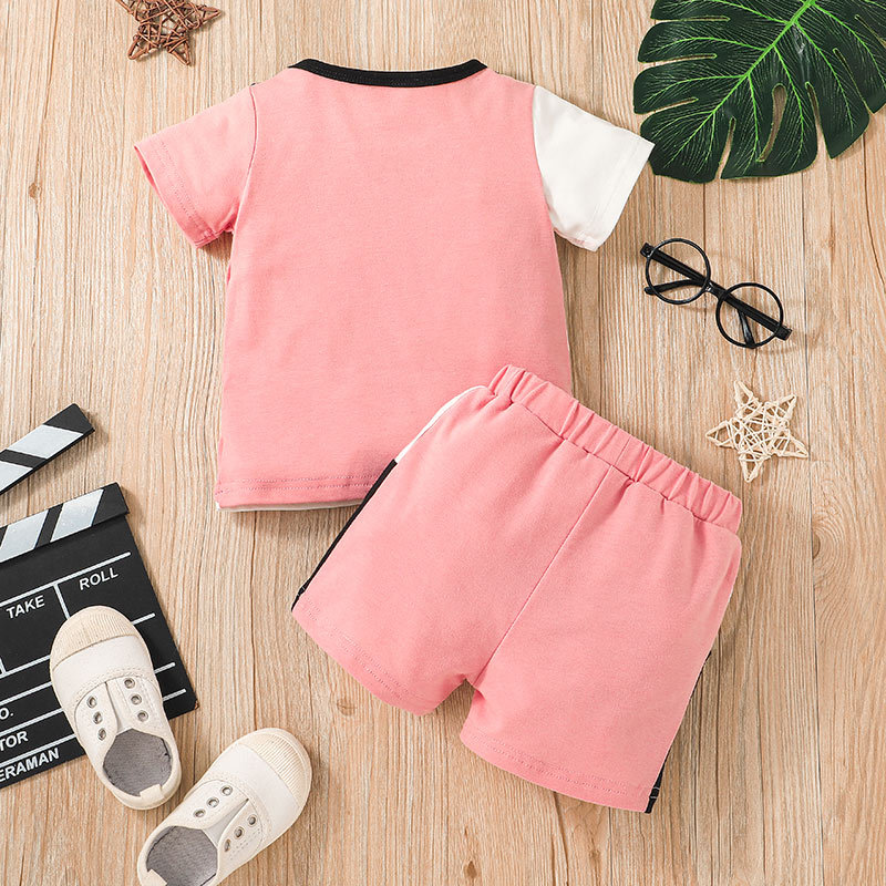 Babykleidung Großhandel Sommer Kleines Mädchen Kurzarm T-shirt Hosen Set Lässige Mädchen Shorts Set display picture 3