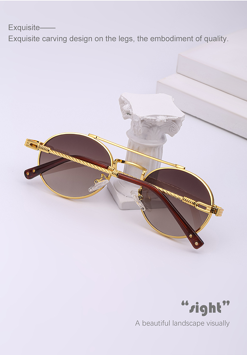 Retro Punk Style Small Ound Frame Sunglasses display picture 14