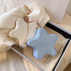 兒童包包硅膠果凍星星包斜挎包包女夏天女包韓版鏈條包五角口紅包