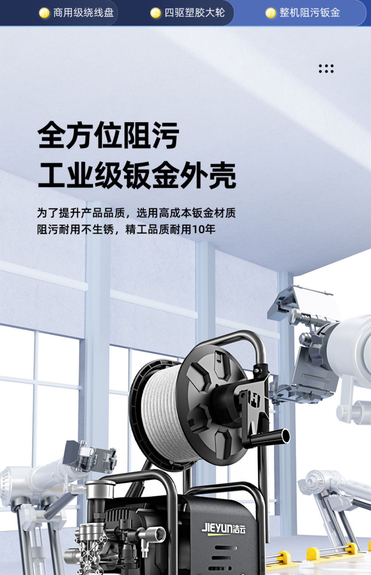 Car Washing Machine 220V Household High-Pressure High-Power Cleaning Machine Supercharged Water Gun Car Powerful Floor Washing Artifact Water Wholesale