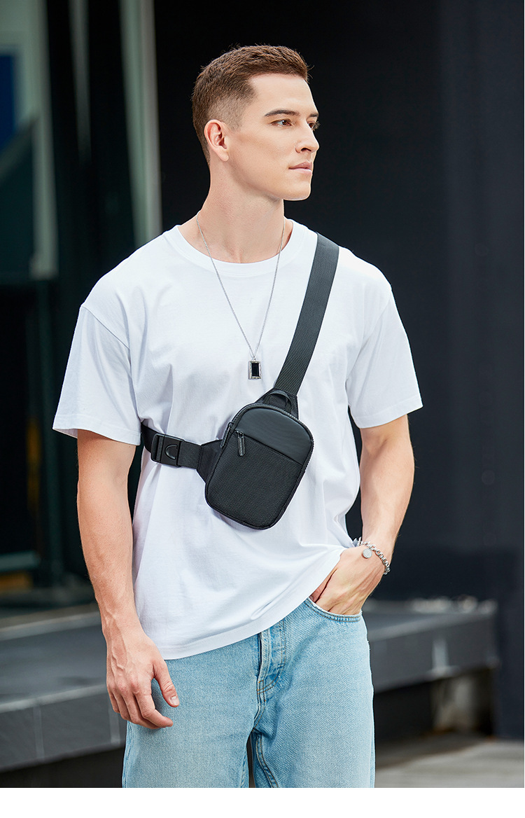 Mobile Phone Bag, Men's Fashion Niche Chest Bag Personality Small Shoulder Bag Casual Japanese Men's Small Bag Light And Simple Shoulder Bag_voghion.com