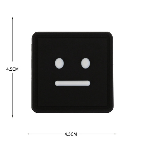 Outdoor Smiling Face 3D PVC Glue Velcro Armband Yellow Smiling Face Creative Black and White Luminous Backpack Sticker