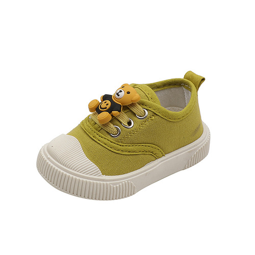  Spring and Autumn Baby Shoes Cartoon Bear Soft Sole Toddler Shoes Men's and Women's Shoes Infant Shoes Canvas Shoes
