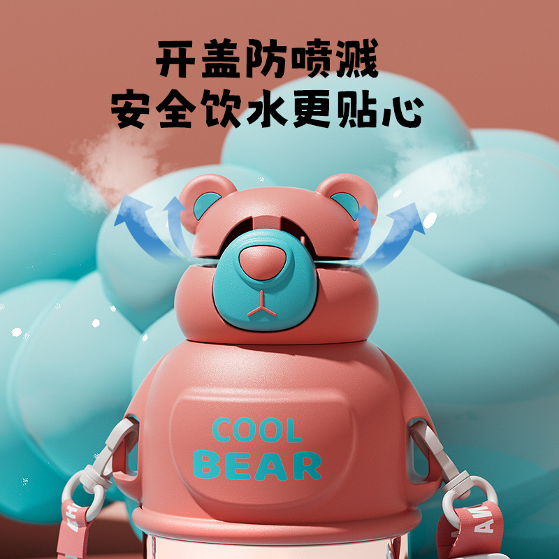 Cartoon children's handheld glass stainless steel for men and women…