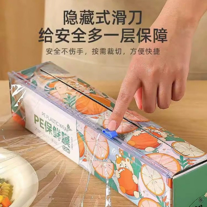 Cutting plastic wrap Home boxed food grade slipper type edible PE household cutter high temperature resistant kitchen