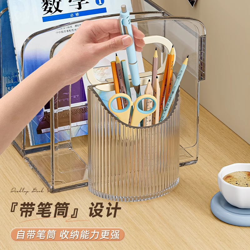 デスクトップ本棚多層分格付き簡易本棚家庭用机整理ケースオフィスファイル収納ケース|undefined