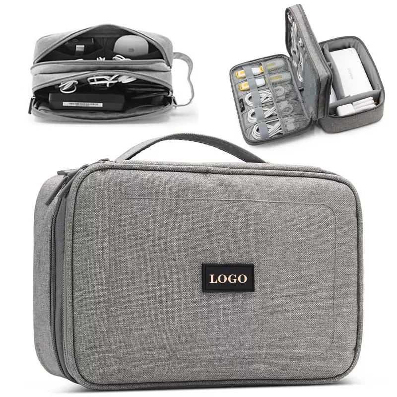 多功能数码收纳包双层大容量数据线耳机充电宝U盘硬盘数码包