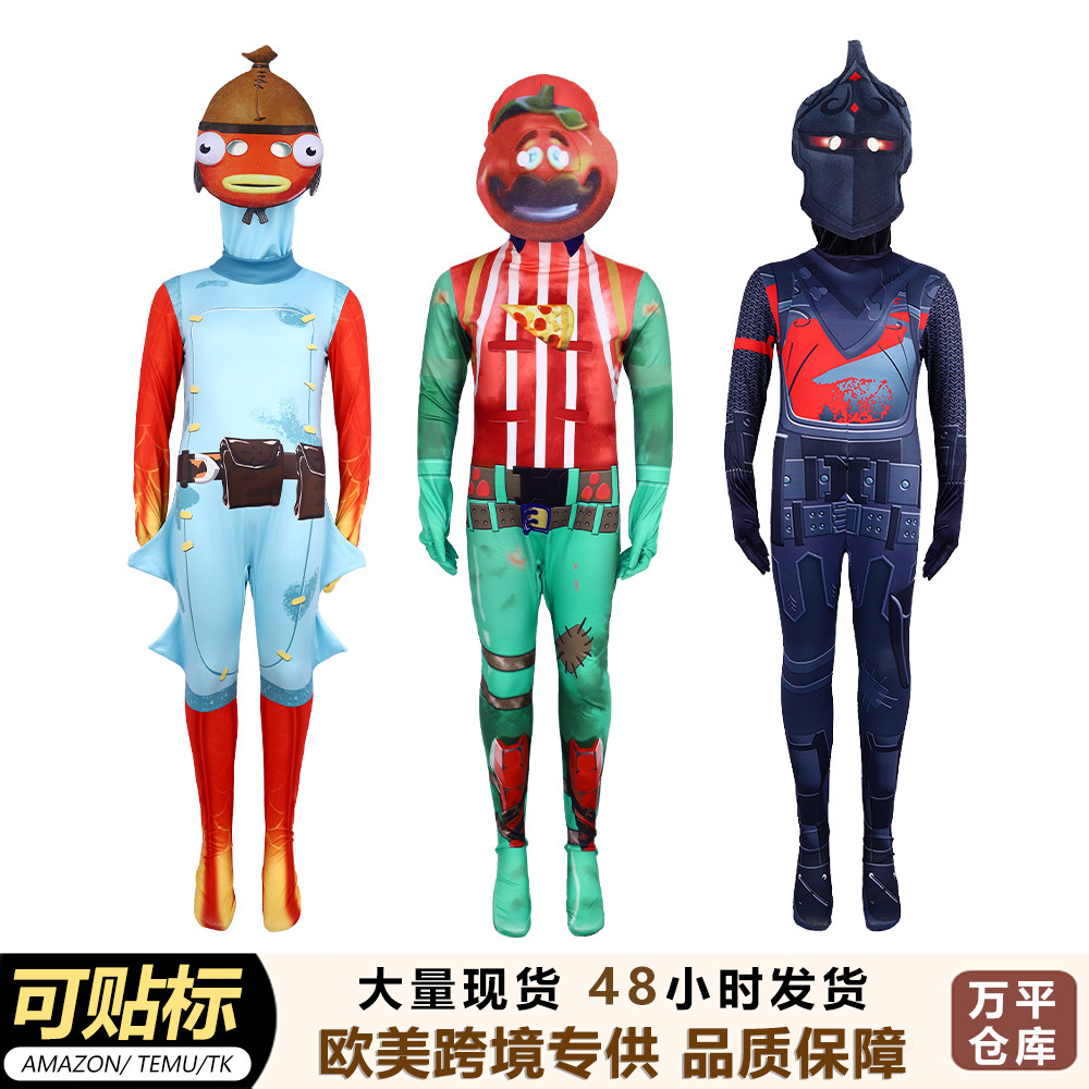 Amazon Dried Fish Cosplay Costume Tomato Head Jumpsuit Stage Performance Costume Fortnite