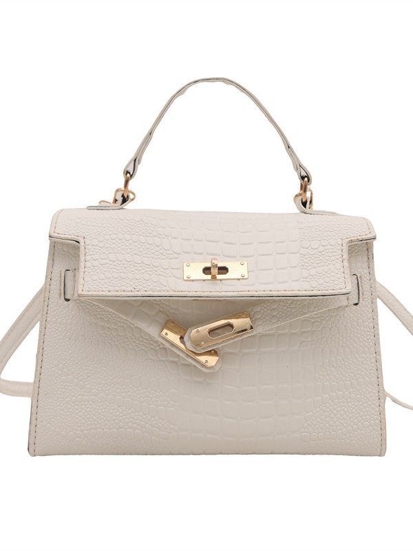 Bolso de mano blanco 2025, nuevo bolso de moda de otoño y invierno, bolso de tela, bolso de mochila, bolso de cocodrilo, bolso de Kelly