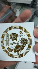 蓮と鯉の絵浄化蓮ブランド浴室ステッカードアツードアキッチン特別なドア装飾ペンダントホットスタンピングステッカー