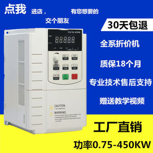 Used inverter three-phase 380V motor fan water pump speed controller 0.75/1.5/2.2/7.5KW