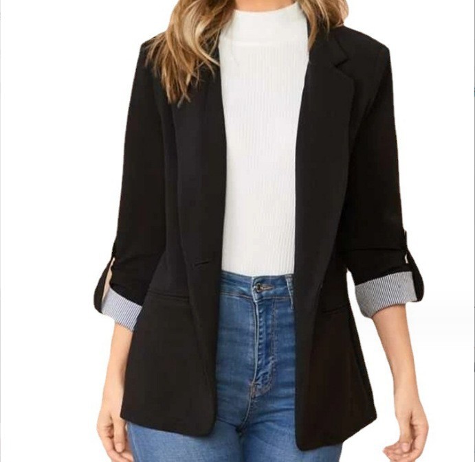 Women's Slim Fit Patchwork Lapel Blazer Set For Autumn And Winter_voghion.com