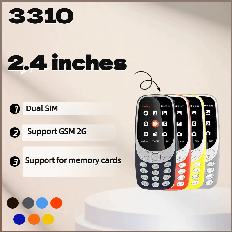 Применимый кросс-граница 3310 2.4GSM2G неинтеллектуальные прямые клавиши и клавиши для пожилых функция мобильный телефон с двойной картой