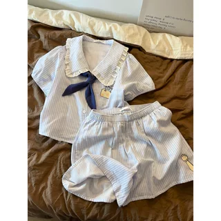 纯欲甜美趣味厨师鼠睡衣女夏季2026新款大码短裤家居服套装可外穿
