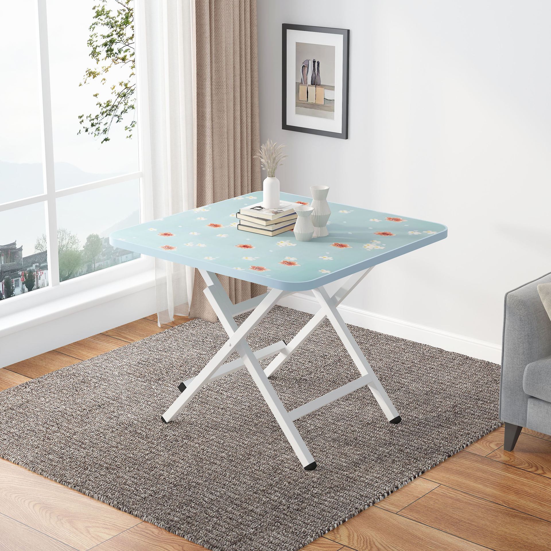 Mesa plegable alquiler de alquiler de mesa de comedor al aire libre portátil mesa de estand simple mesa de comedor casera mesa cuadrada