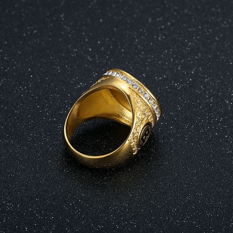 Men's Gold Plated B Letter Bitcoin Ring With Diamond Studded Design_voghion.com