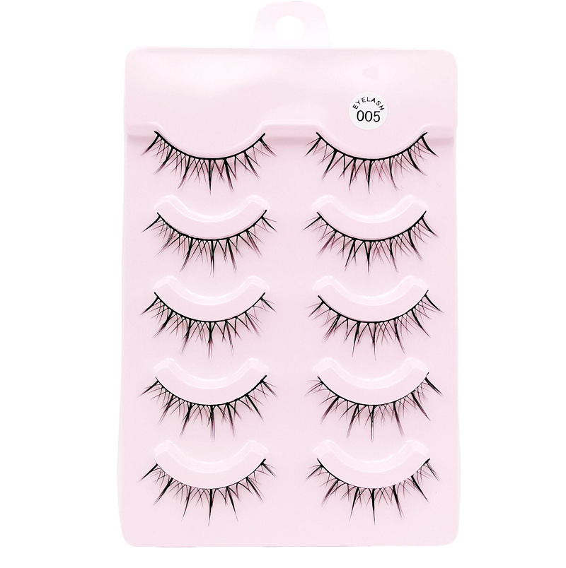 Daimengfei 009 cómic pequeño diablo pestañas postizas Barbie curling segmentado 5 pares de pestañas postizas suministro transfronterizo