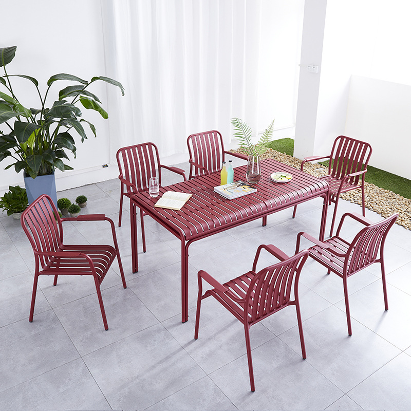 Mesa y silla al aire libre patio terraza al aire libre terraza villa jardín impermeable protección solar aleación de aluminio set mesa de té silla