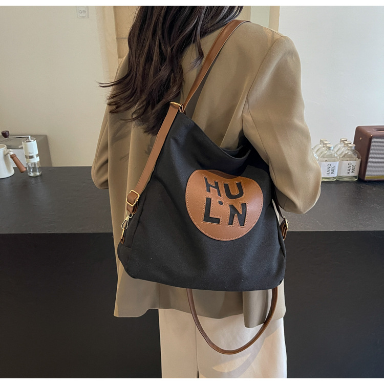 Korean letter printed multi-purpose cloth bag, 2024 new style, high-quality student backpack, commuting single-shoulder bag undefined
