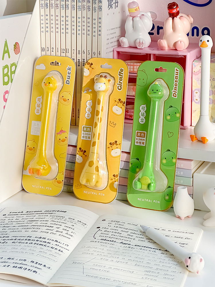 Cartoon cute high quality quick dry black rollerball pen with…