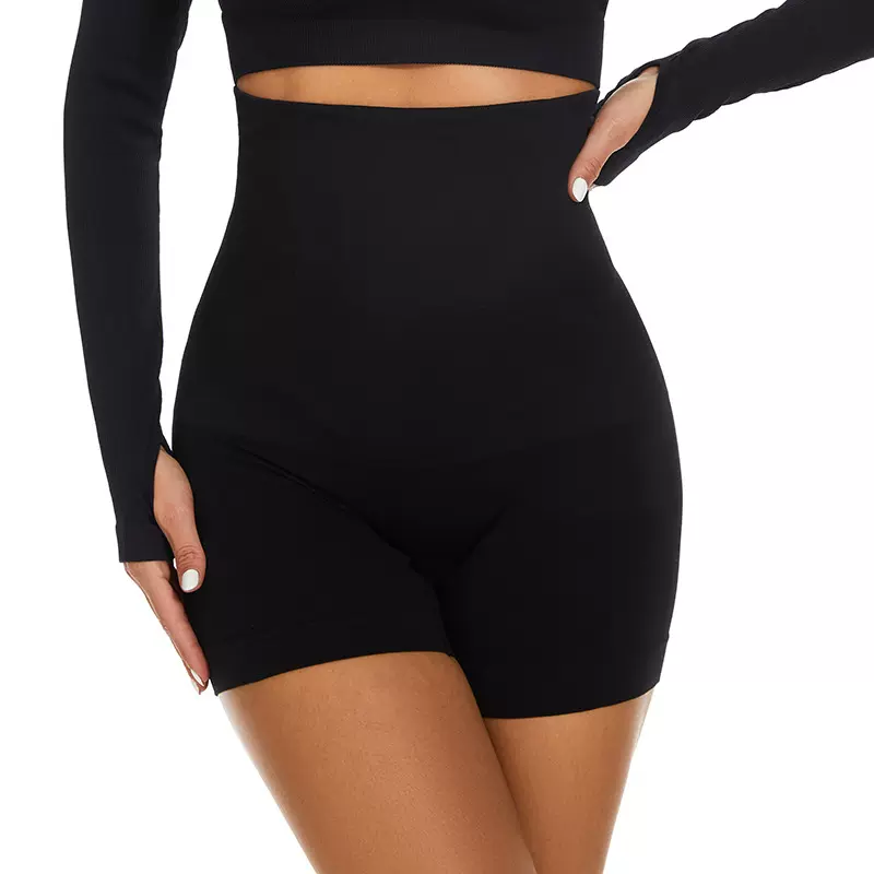 跨境无缝塑形收腹裤女士提臀薄款高腰腹塑身裤束腰安全裤