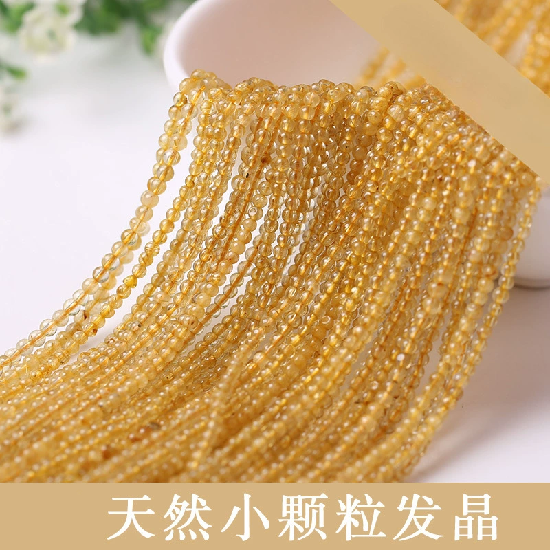 Новые натуральные волосы Xinlei, кристаллические желтые волосы, полуготовые длинные цепочки, круглые бусины, полуфабрикаты, оптовая продажа