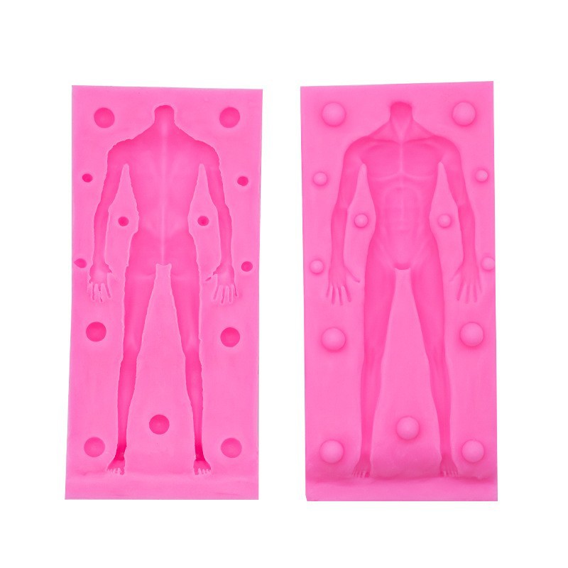 Modelo masculino modelo femenino muñeca molde de silicona muñeca hecha a mano muñeca haciendo accesorios fondant molde de ritmo seco