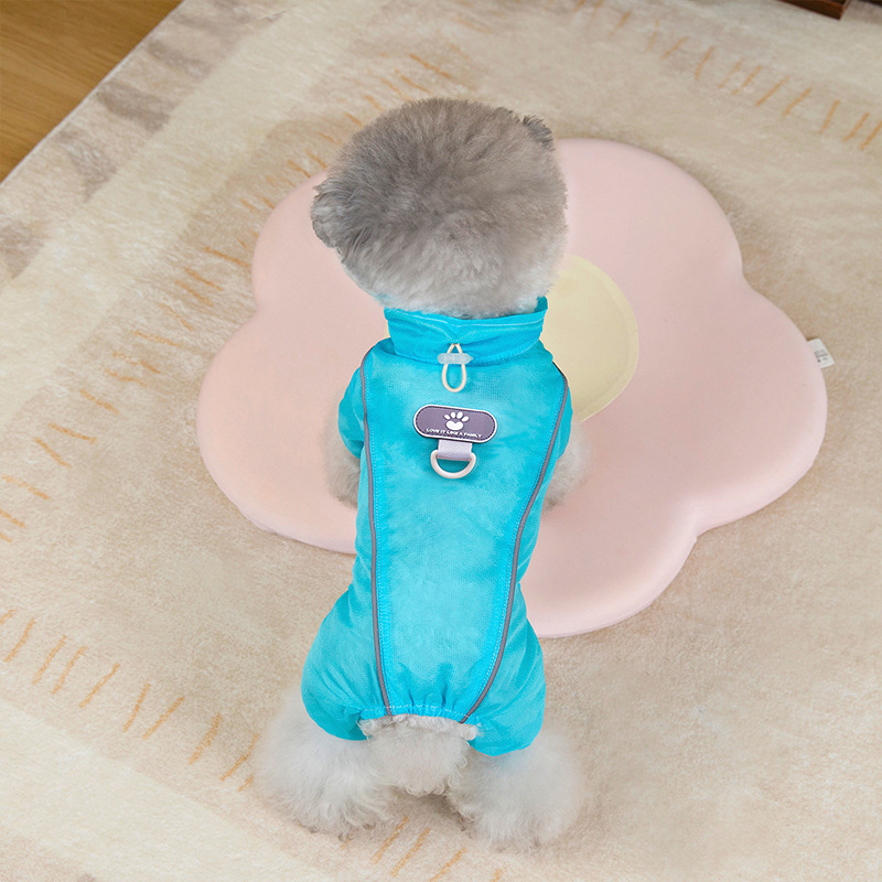 Perro de verano simple al aire libre cuatro patas marca de piel ropa de protección solar perro pequeño y mediano al aire libre ropa de protección solar mascota ropa de peluche