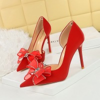 626-H38 European and American style high heels, women's shoes, thin heels, shallow mouth, pointed side hollowed out rhinestone bow, single shoes, wedding shoes