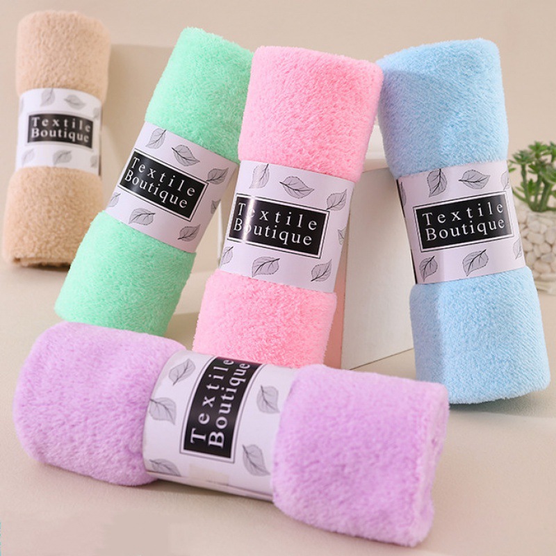 High-Density Coral Velvet Towel Wholesale Spot Production of Water-Absorbent Cut Velvet Girdle Packaging Gift Towel