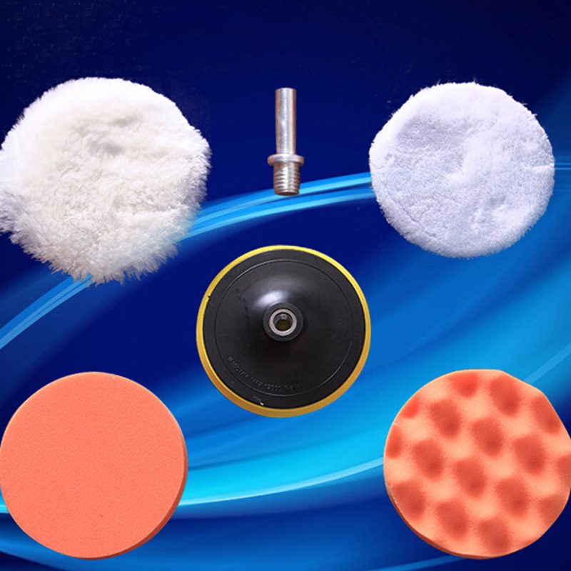 厂家供应汽车美容抛光平面波浪海绵轮自粘式羊毛球 毛毡抛光轮