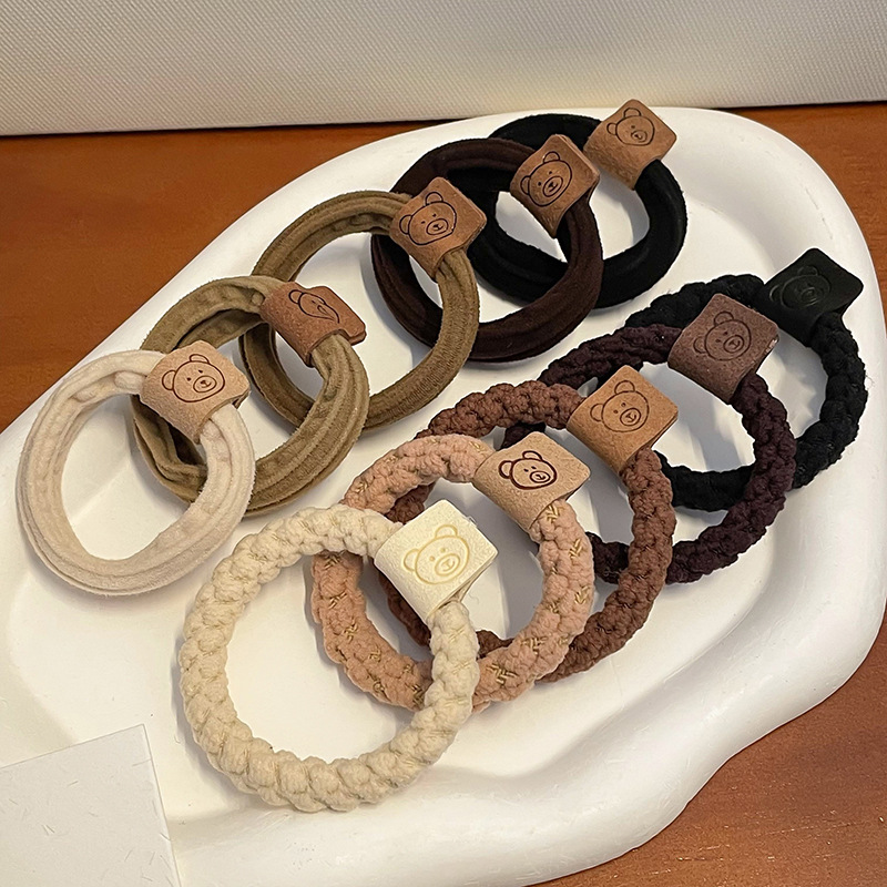 Cuerda para el cabello que no deja marcas de alta elasticidad, cuerda para la cabeza de mujer, lazo para el cabello de oso simple y lindo, accesorios para el cabello de cola de caballo alta, sombreros nuevos 2025