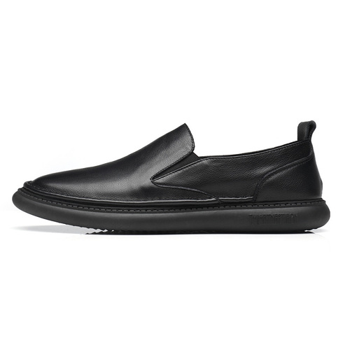 Spring new arrival full-grain leather slip-on loafer shoes—premium leather, breathable, casual men's footwear—stylish single-layer shoes available for dropshipping.
