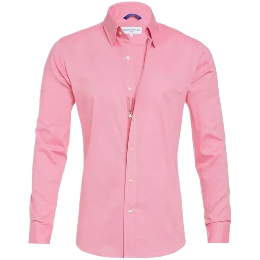 Camisa de algodón Oxford con botones y cremallera para hombre, de talla grande, popular, a la moda_voghion.com