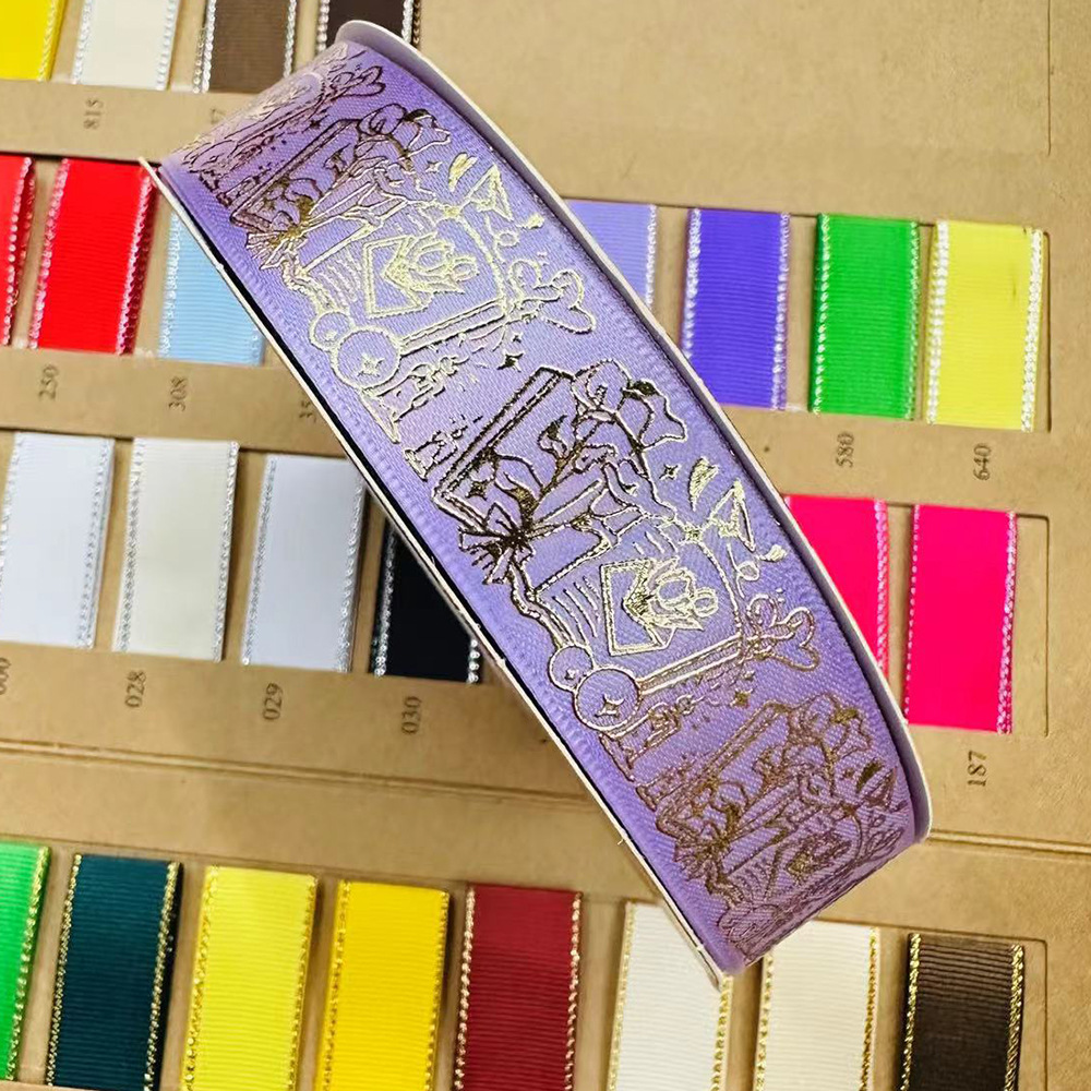 [Nuevo] Lolita cinta de estampado, mano de cinta de color 2.5CM libro mágico cinta de poliéster estampado