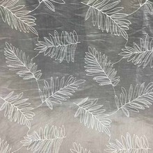 现货棉线凤尾羽毛天丝连衣裙刺绣面料 衬衫连衣裙睡衣绣花布料