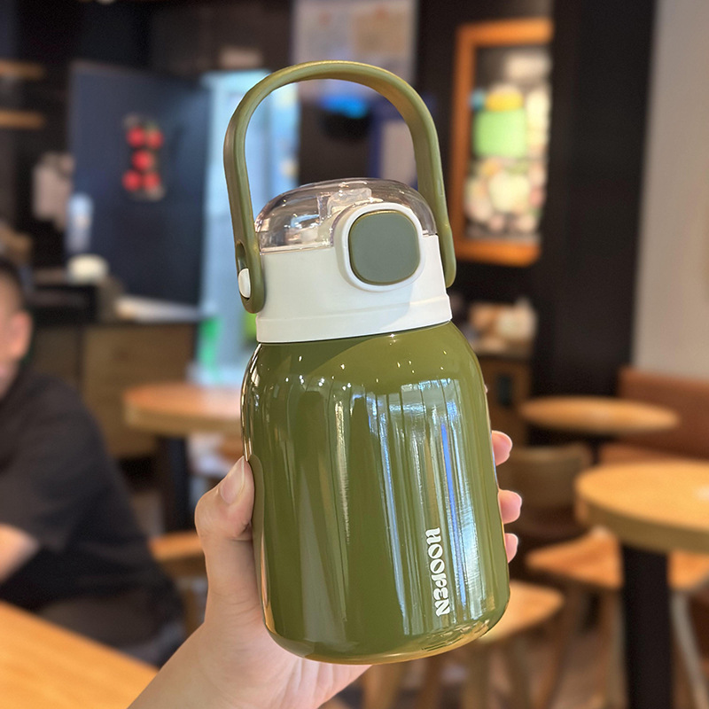 Taza de aislamiento de calor para niños, taza de paja para mujeres, taza de agua para niños portátil a prueba de caídas, taza de agua para estudiantes