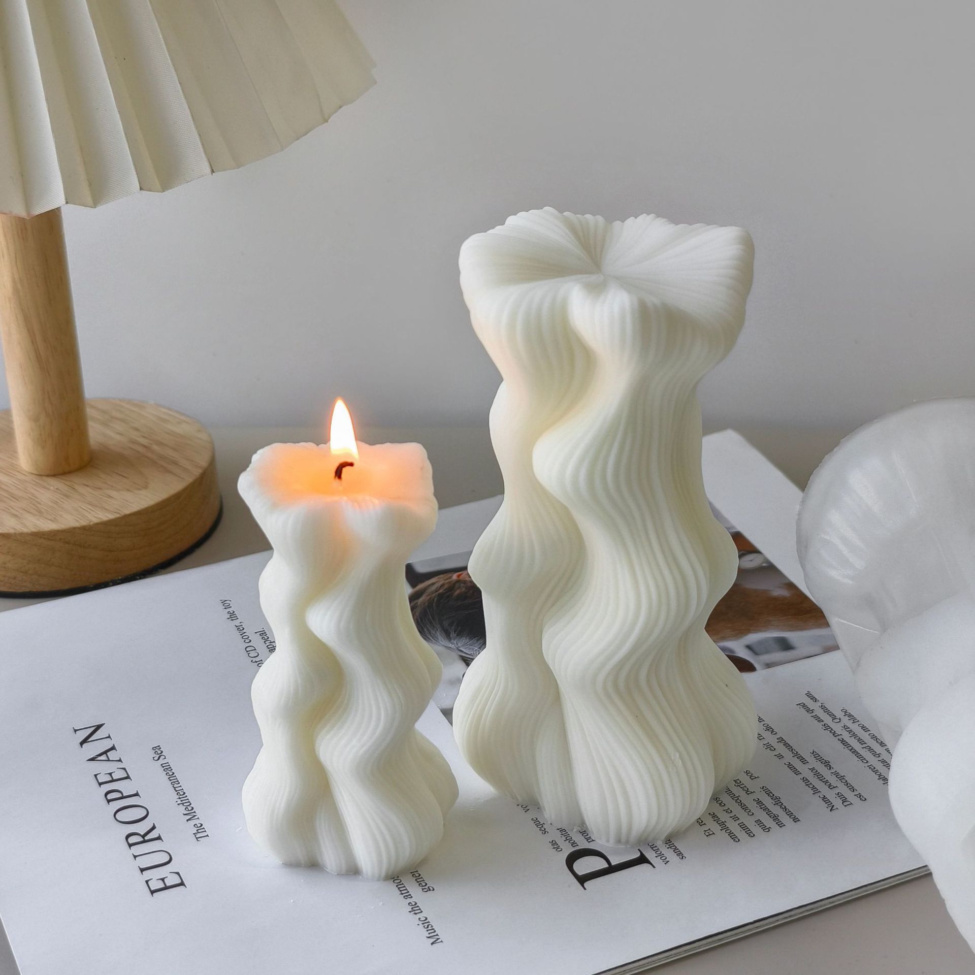 Jiahui Mei columna giratoria molde de cera de bananas diy onda columna vela ornamental abrasivo transfronterizo