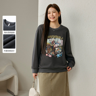 [Soft Waxy Knitted fleece-lined Thickened Sweater] Slim Show plus size Women's Joker Top Chubby mm2024 Winter New