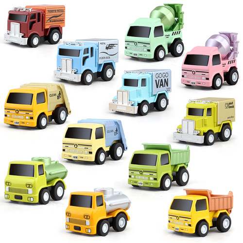 Children's toy mini 5CM traffic theme pull-back alloy car model can be equipped with parking scene car